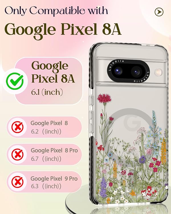 Lotadilo for Google Pixel 8A Case for Women, Flower Grass by Lotadilo - Used condition - Image 2