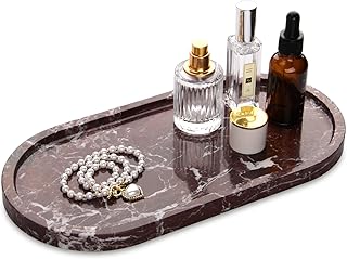 Oval Marble Bathroom Vanity Tray, Rosso Lepanto, 12" x 6" x 0.8"