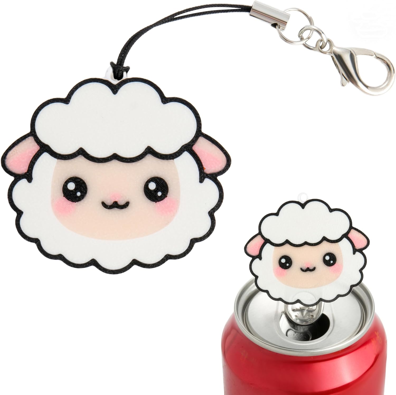 Cute Animal-Shaped Can Opener with Keychain Strap, for Long Nails, Children, and Sore Hands, Soda Bottle Opener, Kitchen Beverage Tool (08)