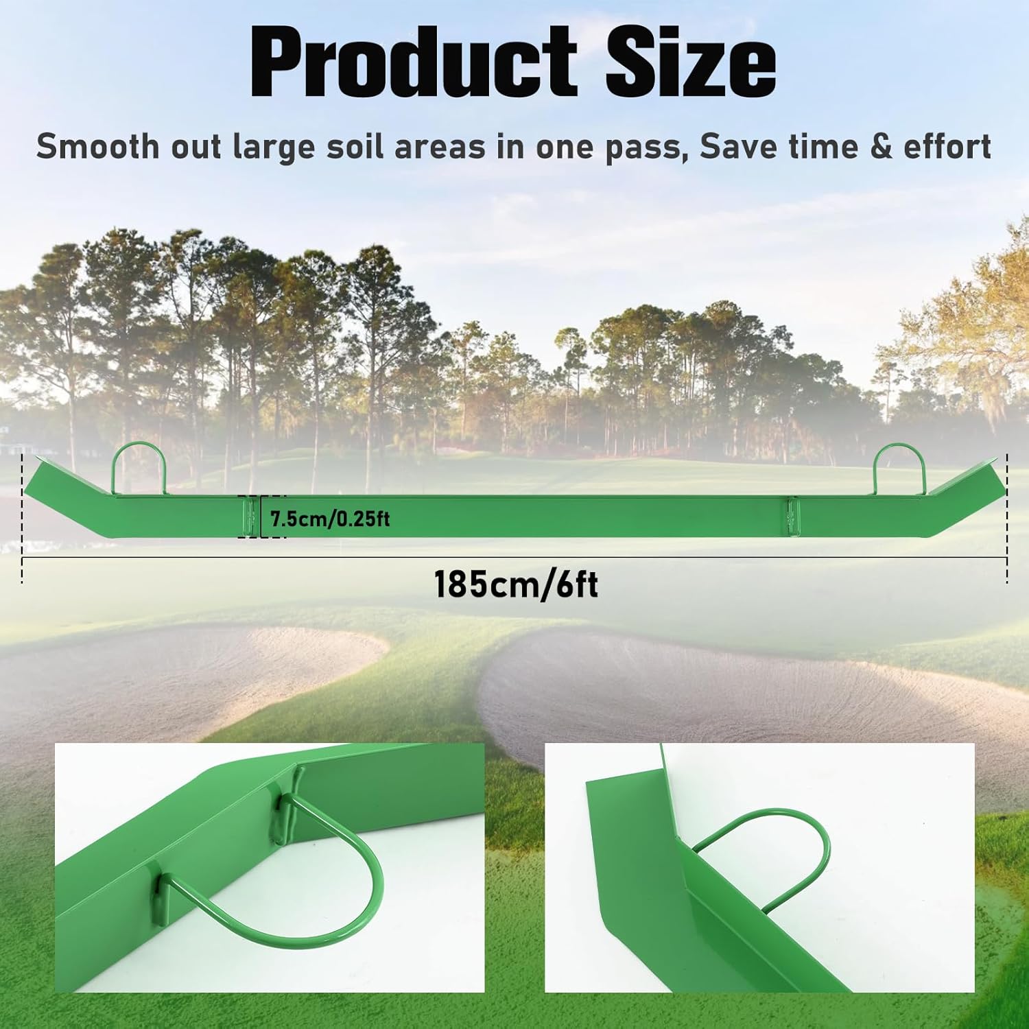 Baseball Field Cutting Bar 6 ft Heavy Duty Drag Mat Accessory Replacement for Field Leveling and Surface Maintenance Fits Most Drag Mats Gravel Driveway Baseball Infield Lawn & Soil Leveling