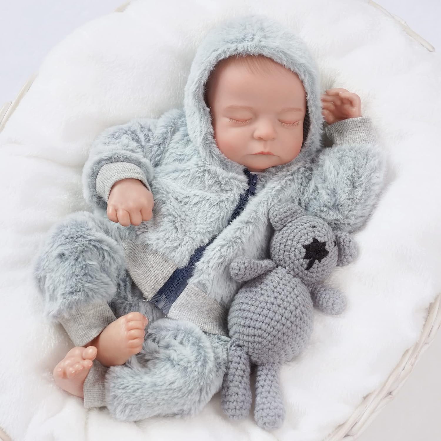 Reborn Puppe Junge 17 Zoll Reborn Baby Lebensechte 45CM Babypuppen Puppe Wie Echtes Baby Silikon Babys Echte Babypuppe Newborn Reborn Doll