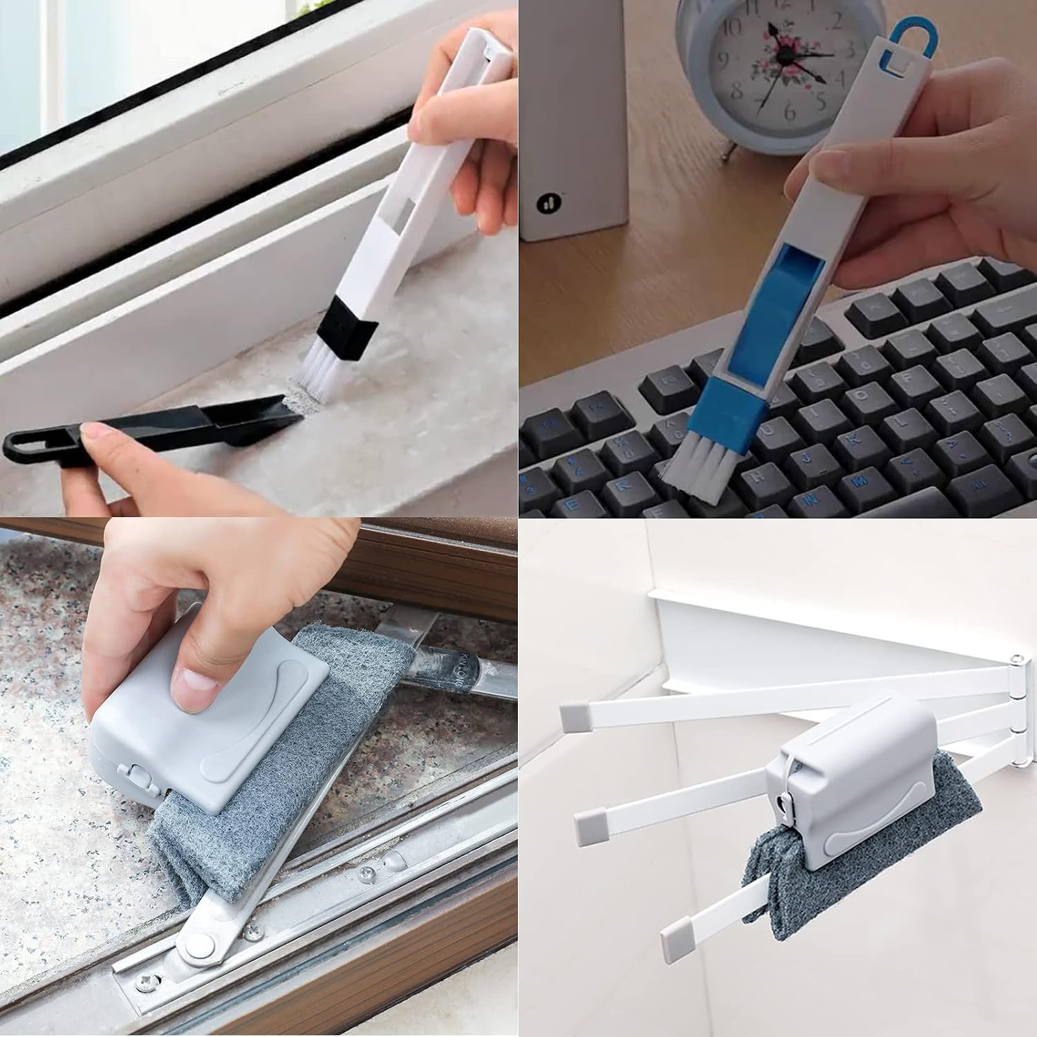 5Pcs Magic Window Cleaning Brush - Groove Gap Corner Crevice Cleaner for Windows and Tracks, Window Track Cleaning Tools