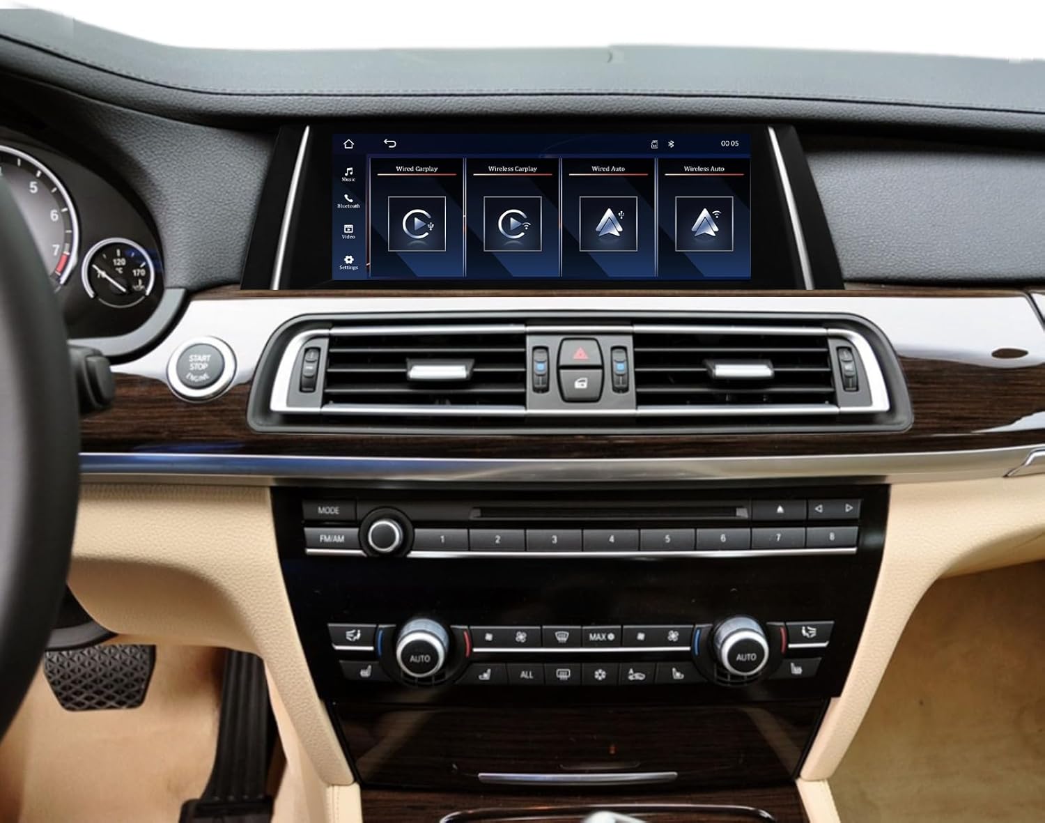 10.25 Inch Carplay for BMW 7 Series F01 F02 03 04 (2009-2012) CIC System, Wireless Carplay Android Auto, Car Stereo Bluetooth Navigation Media Player