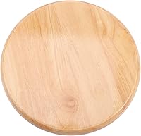 Vista 5 de Housoutil Taburete redondo de madera de repuesto, 4 piezas, parte de asiento para decoración del hogar, diseño resistente para cocina y comedor