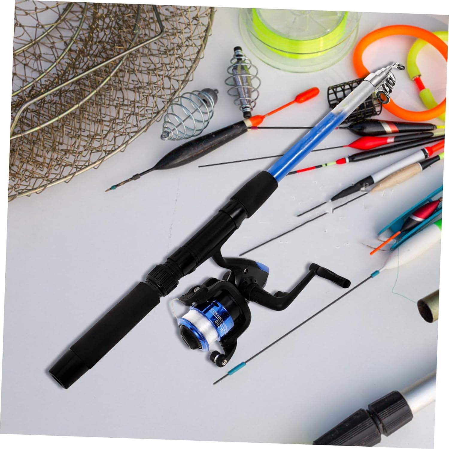 balacoo Telescopic Fishing Rod and Reel Combo Durable Plastic Portable Design for Backpacking Smooth Casting Ergonomic Anti-Slip Handle for Beginners and Outdoor Enthusiasts