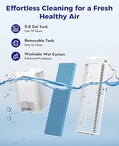 Miniatura 7 de Enfriador de aire evaporativo enfriador de pantano de 38 pulgadas, ventiladores de enfriamiento que soplan aire frío para dormitorio, ventilador de