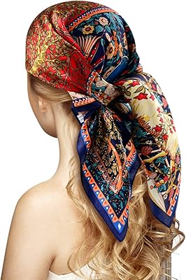 100% Silk Head Scarf for Women - 27
