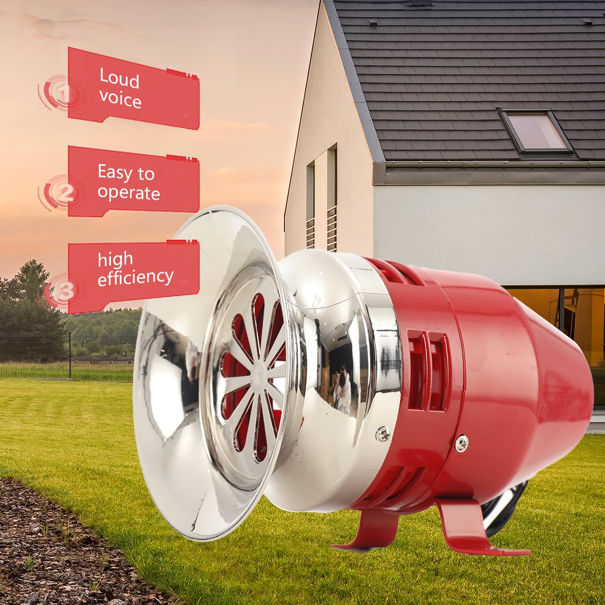 Sirène Dalarme Industrielle 120db, Alarme Moteur, Alarme électrique extérieur système dalarme pour système dalarme Maison Cour Garage Jardin Usine Atelier