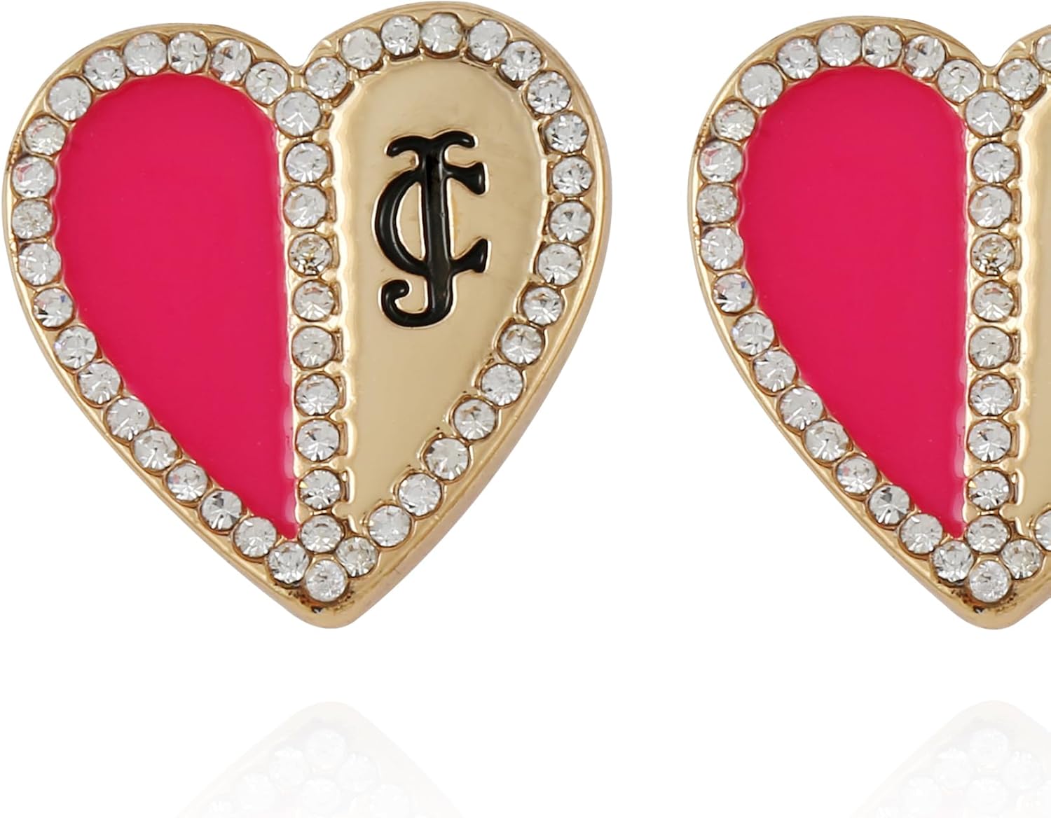 Juicy Couture Gold and Pink Heart Stud Earrings For Women - Image 2