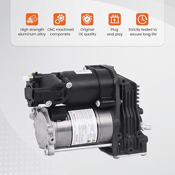 37206859714 Air Suspension Compressor Pump Compatible with B-MW E70 X5 2007-2013, E71 X6 2008-2014, Sport Utility,Air Ride Compressor Pump 37206789938