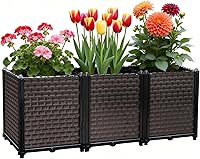 Vista 15 de Macetas Grandes para Plantas de Exterior - Profundizadas 20" de Altura, Camas Elevadas para Jardinería con Autoriego, Caja de Plantación Elevada