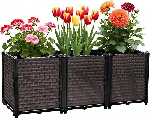 Miniatura 15 de Macetas Grandes para Plantas de Exterior - Profundizadas 20" de Altura, Camas Elevadas para Jardinería con Autoriego, Caja de Plantación Elevada