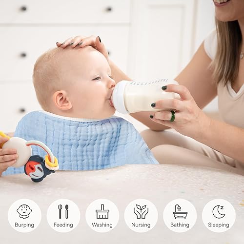 Miniatura 34 de Synrroe Paños de muselina grandes para eructos, paños de muselina para bebés niñas y niños, paquete de 10 extraabsorbentes y suaves de muselina, 6