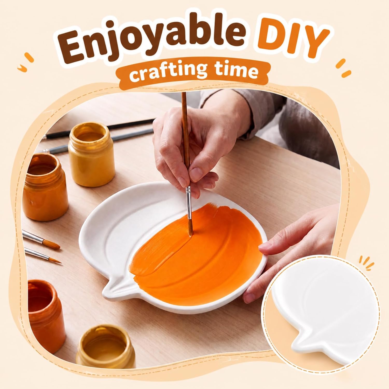 Maxdot 12 Pcs DIY Halloween Ceramic Bowls Pumpkin Shapes Set, 4" x 4" Pumpkin Shapes Bowls 4 Designs Unfinished Bisque for DIY Crafts, Paint Decor Halloween Gifts Home Activities