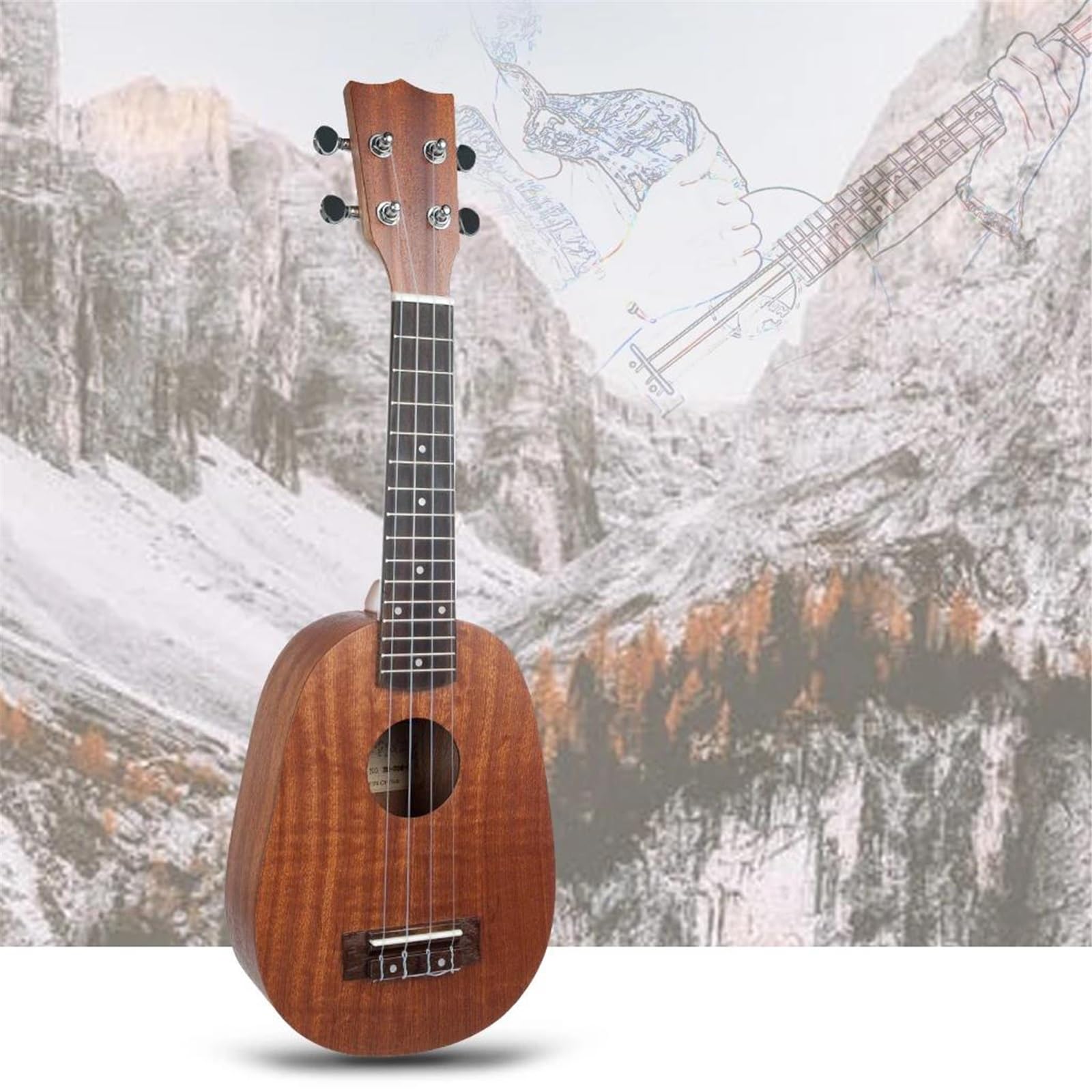 Profesjonalne ukulele Sapele Ananas Ukulele Matowy Ukulele Ukes Sopran/Uku Koncert/Uke Tenor 4 Struny Mini Gitara(26)