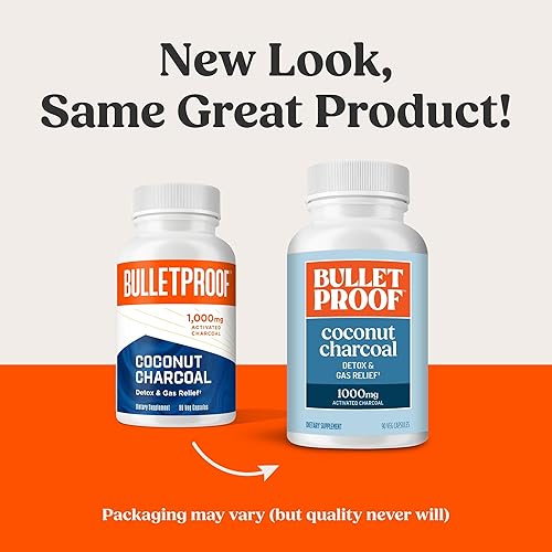 Miniatura 2 de Bulletproof Cápsulas de desintoxicación y alivio de gases de carbón de coco, 90 unidades, provenientes de cáscaras de coco 100%