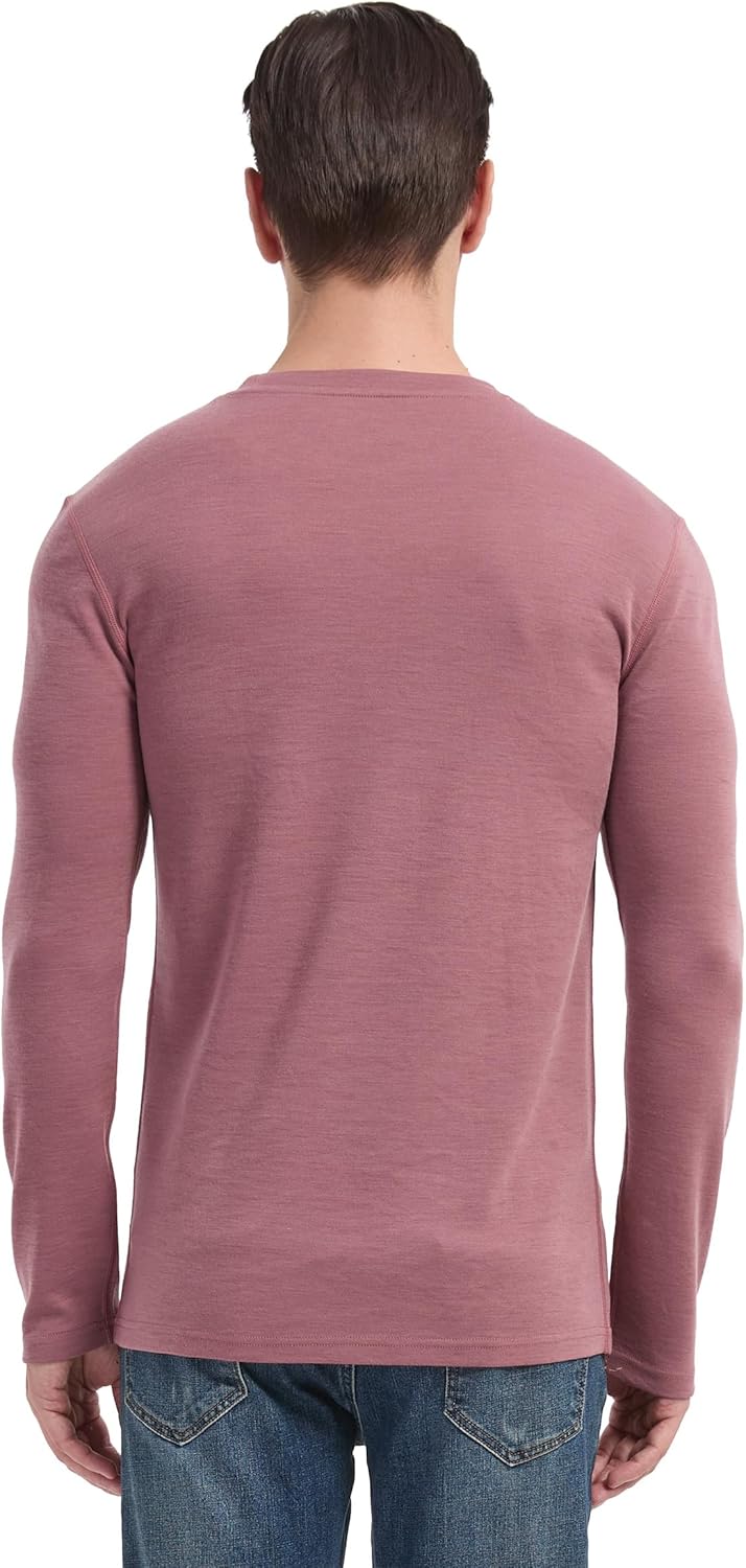 100% Merino Wool Base Layer Mens, Midweight Long Sleeve Thermal Shirts, No-Odor Underwear - Image 3