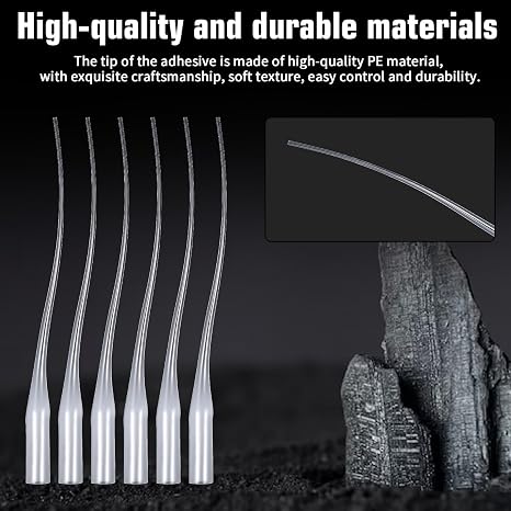 Giantree 300 Pcs Plastic Glue Tips, Micro Glue Tip Applicators, 2.95 Inch