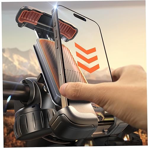 LISEN Soporte de teléfono para motocicleta actualización 2025 Soporte de teléfono para bicicleta, abrazadera para manillar de motocicleta, clip de