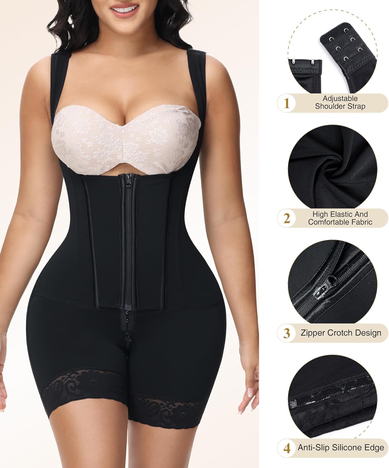 M MYODRESS Fajas Colombianas Moldeadoras Shapewear Tummy Control Body Shaper Girdles Post Surgery Compression Garment - Image 5