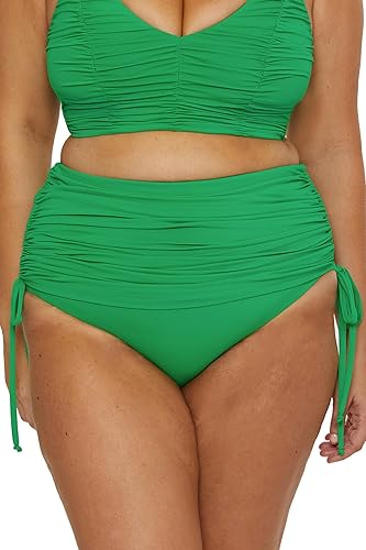 BECCA ETC. Color Code - Women's Plus Size Shirred Skirt, Adjustable, Beach Cover