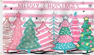 SENSEVEN Watercolour Christmas Tree Flag for Outside 3x5 Ft, Winter Merry Christmas Pine Tree Holiday Lawn Banner, Outdoor Farmhouse Decor, Xmas Party Supplies