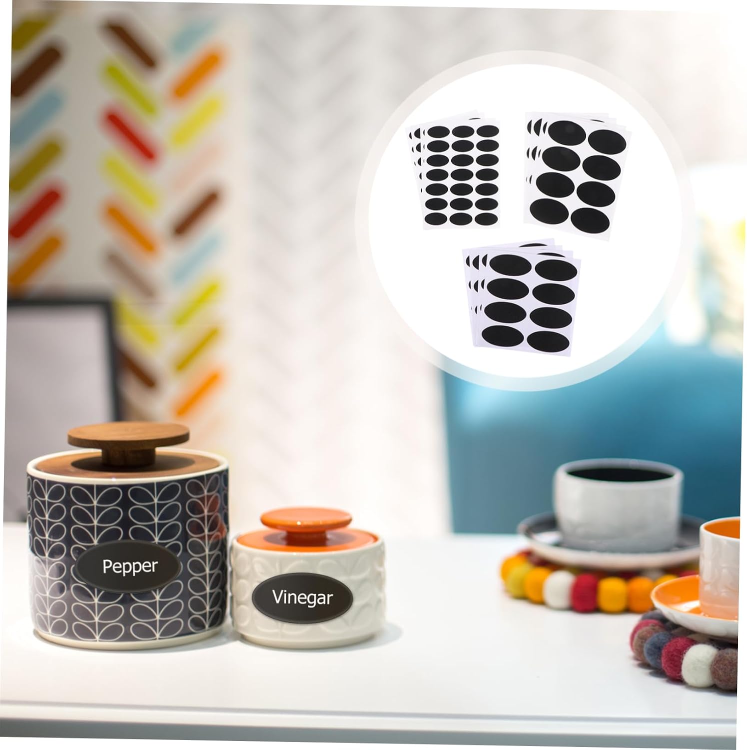 148pcs Spice Jar Labels Self-Adhesive Chalkboard Stickers for Kitchen Organization Pantry Stickers for Jars and Containers Strong Stickiness for Easy Identification