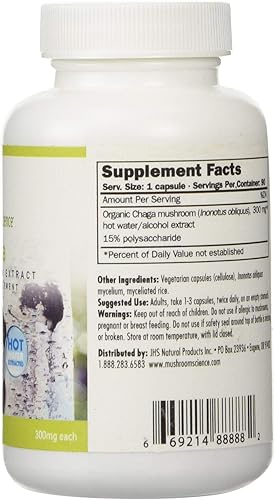 Miniatura 2 de Suplemento dietético Chaga extracto orgánico de hongo Chaga para antienvejecimiento, apoyo inmunológico y energía natural, suplementos herbales