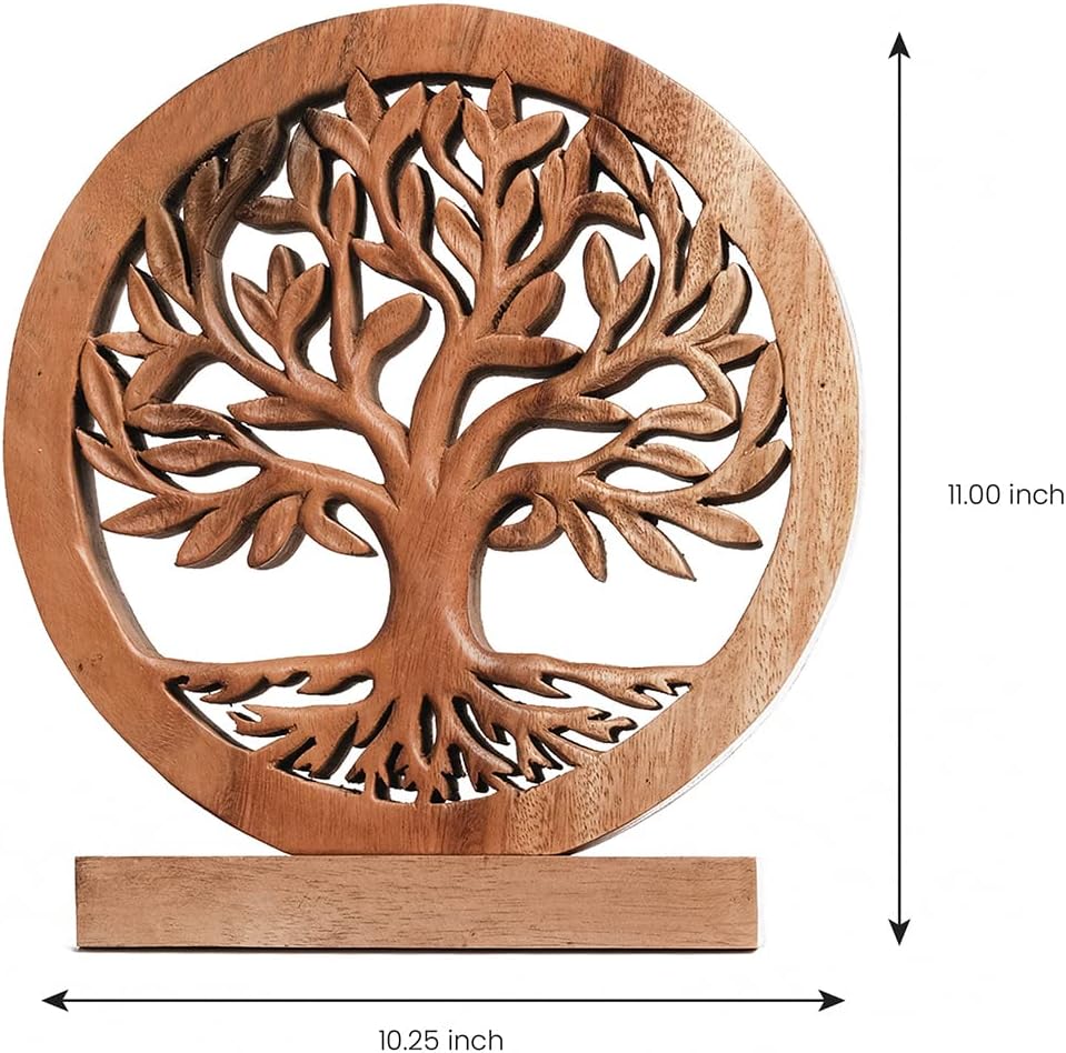 Decozen Wood Tree of Life Sculpture, Gift for Mom Home Decor, Living Room, Boho, Coffee Table, Centerpiece Table Decor, Mantle, Bathroom Shelf, Farmhouse, Christmas Decorations, Mothers day Gifts