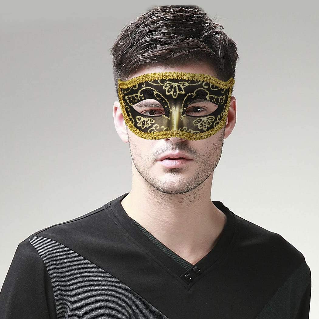 Coddsmz Couple Mask Half Venetian Masquerade Ball Mask Mardi Gras Mask Christmas Cosplay Costume Halloween Party Mask 2 Pack - Image 3