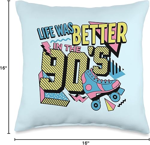 Miniatura 4 de Funny 90s Nostalgia Sayings Gifts Women Life was Better in The 90s Retro Vibe Millennial Gen X - Almohada con cita de 16 x 16 pulgadas, multicolor