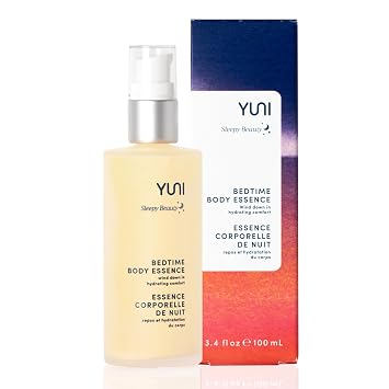 YUNI Beauty Hydrating Body Lotion 3.4 oz Bedtime Body Essence with Melatonin & Chamomile - Tranquil Aromatherapy Lotion for Relaxing, Restful Sleep - Vegan, All Natural, Paraben-Free, Cruelty-Free