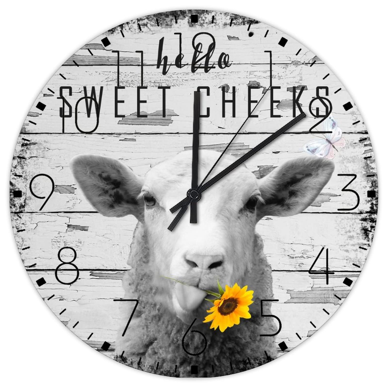 Horloge en bois de 38,1 cm Hello Sweet Cheeks pour habiller votre cheminée de salon