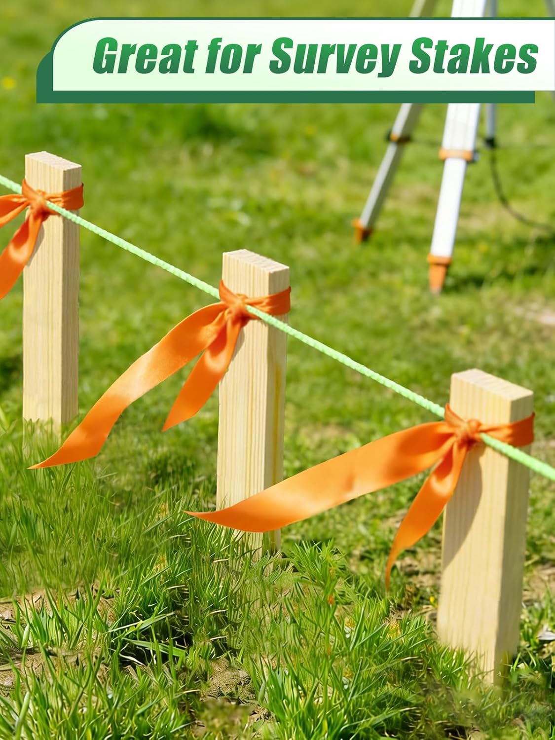 12.6" H Natural Pine Wooden Stakes for Garden Edging, 24 Pcs Weather-Resistant Garden Fence Survey Stakes with Varnish Coating, Property Line Markers for Landscaping