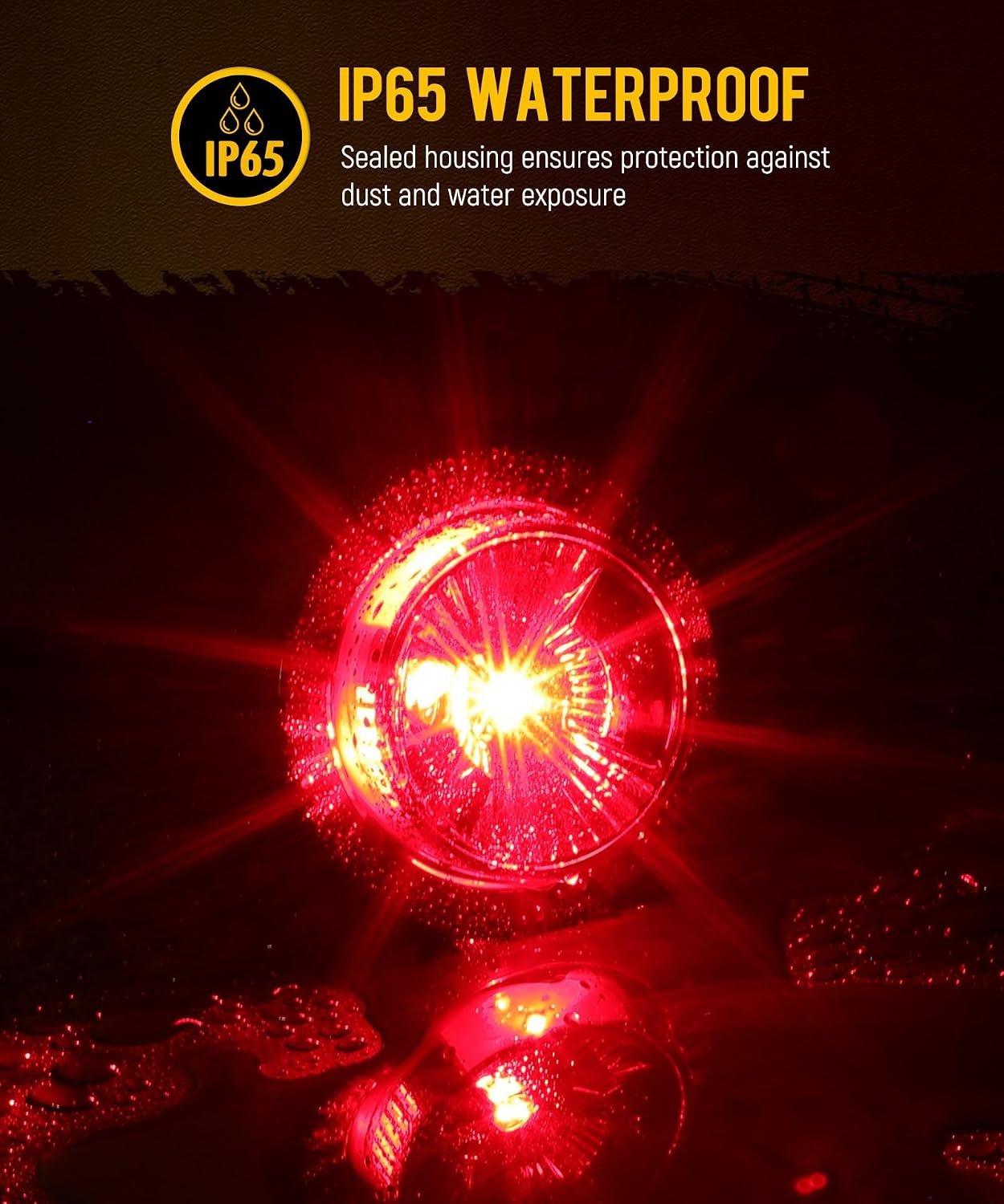 Partsam 10Pcs 2.5 inch Round Red 8 LED Trailer Marker Lights, Clearance Light with Pigtail and Grommets for Camper RV Semi-trucks Flatbeds