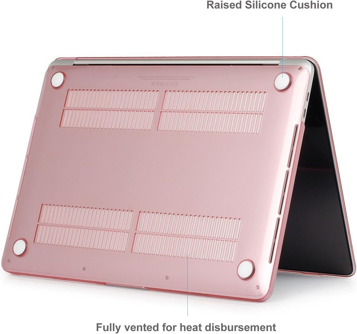 ProCase MacBook Pro 13 Case 2019 2018 2017 2016 Release A2159 A1989 A1706 A1708, Hard Case Shell Cover and Keyboard Skin Cover for MacBook Pro 13 Inch with/Without Touch Bar -Clear Pink, PC-08360408