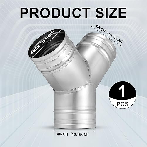 Miniatura 2 de Therwen Divisor de conducto de 4 pulgadas para ventilador de escape, conector de manguera de conducto de 3 vías, conector de conducto en forma de Y