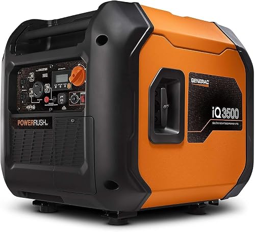 Generac iQ3500 3500W Portable Inverter Generator - Quiet, Lightweight, Electric Start, CARB Compliant for Camping & Jobsites
