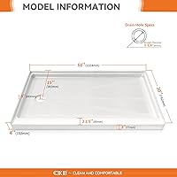 Vista 2 de CKB Base de ducha de 60 pulgadas de largo x 30 pulgadas de ancho, bandeja de ducha de un solo umbral con drenaje izquierdo, materiales acrílicos