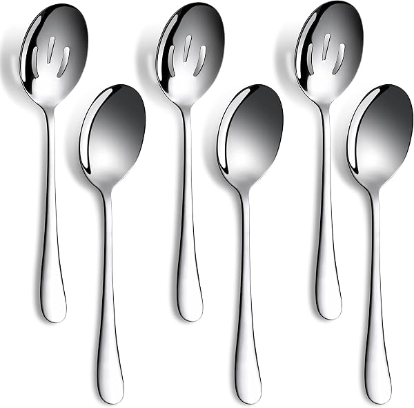 LayHyand 6 Piece Serving Spoon Set with Slotted Spoons