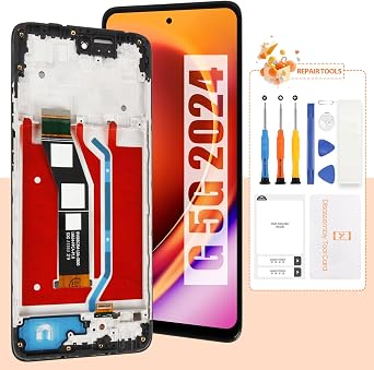 Screen for Motorola Moto G 5G 2024 Screen Replacement for Moto G 5G LCD Screen XT2417-1,XT2417 Touch Display Digitizer Assembly Repair PartsBlack with Frame