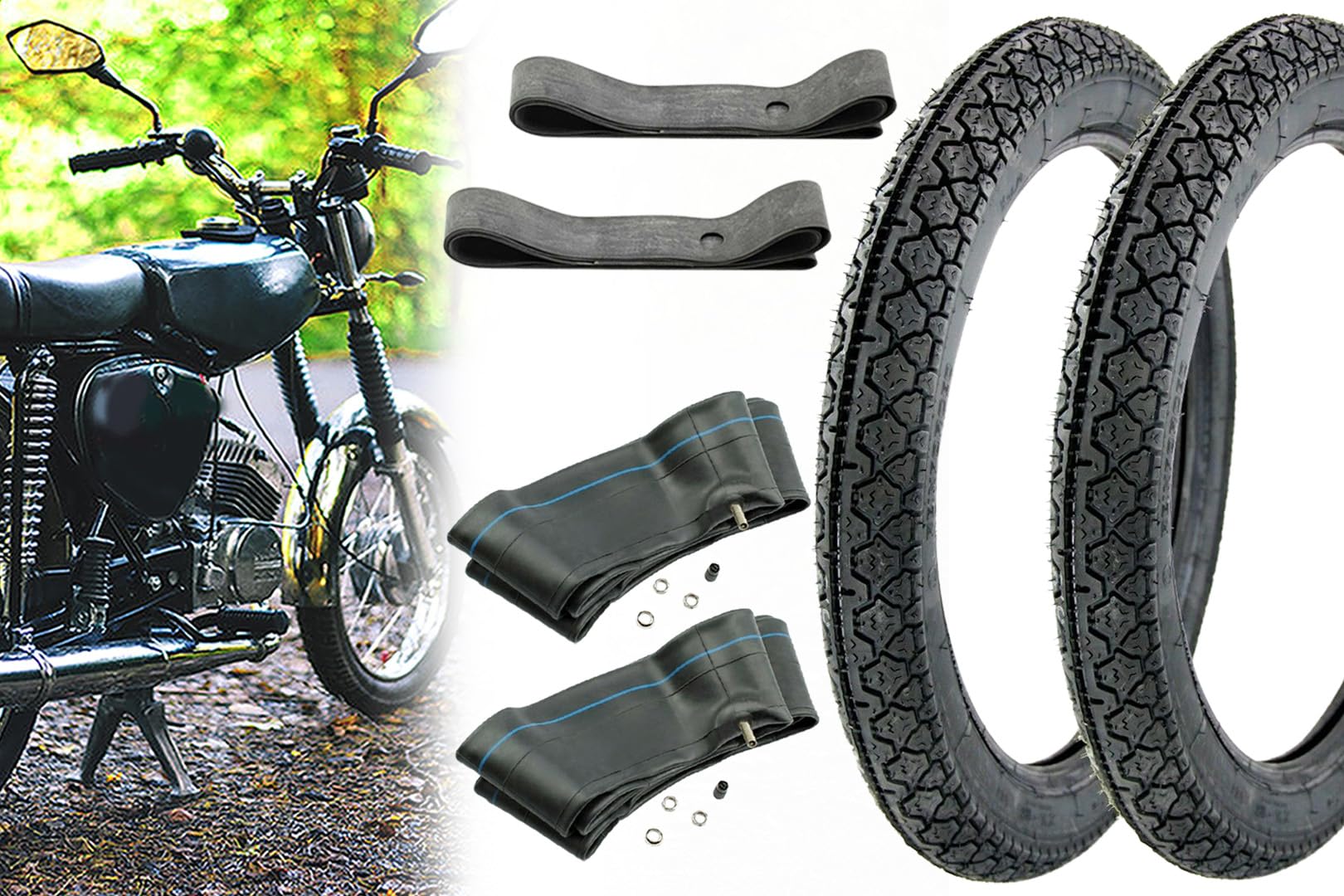 2x Reifen 2.75 x 16 Zoll K36/1 46J für Simson S50 S51 KR51 SR4, kompatibel mit Honda Aprilia Piaggio, M/C von Heidenau
