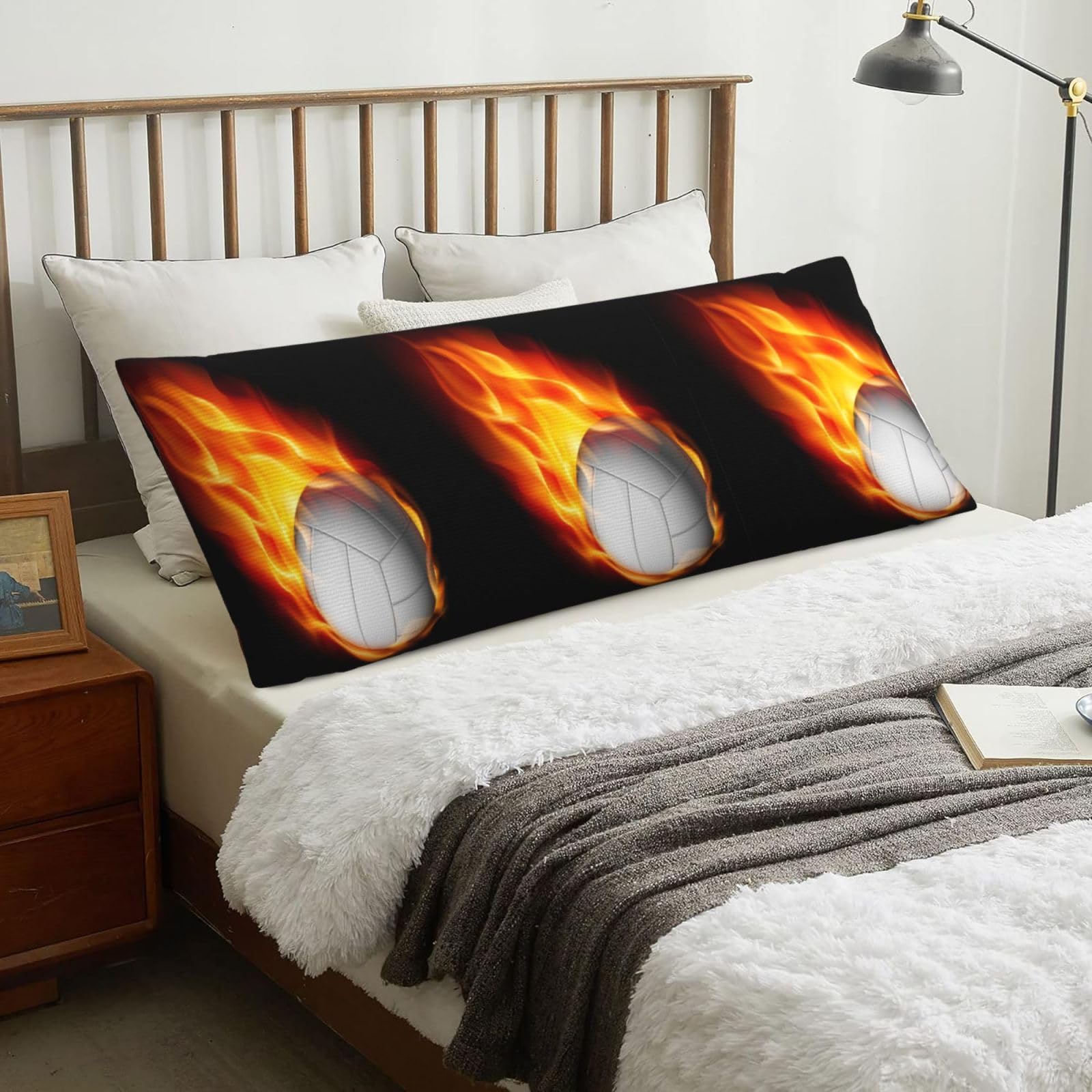 Volleyball, Body Pillow Cover with Zipper,Long Body Pillowcase 20 x 60 in