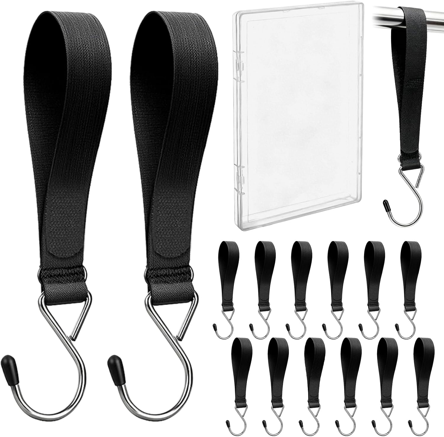 Vodolo 14PCS Ice Fishing Shelter Tent Hooks with Storage Box,Heavy Duty Ice Fishing Accessories and Equipment Gifts Must Haves for House Outdoor Camping Hunting