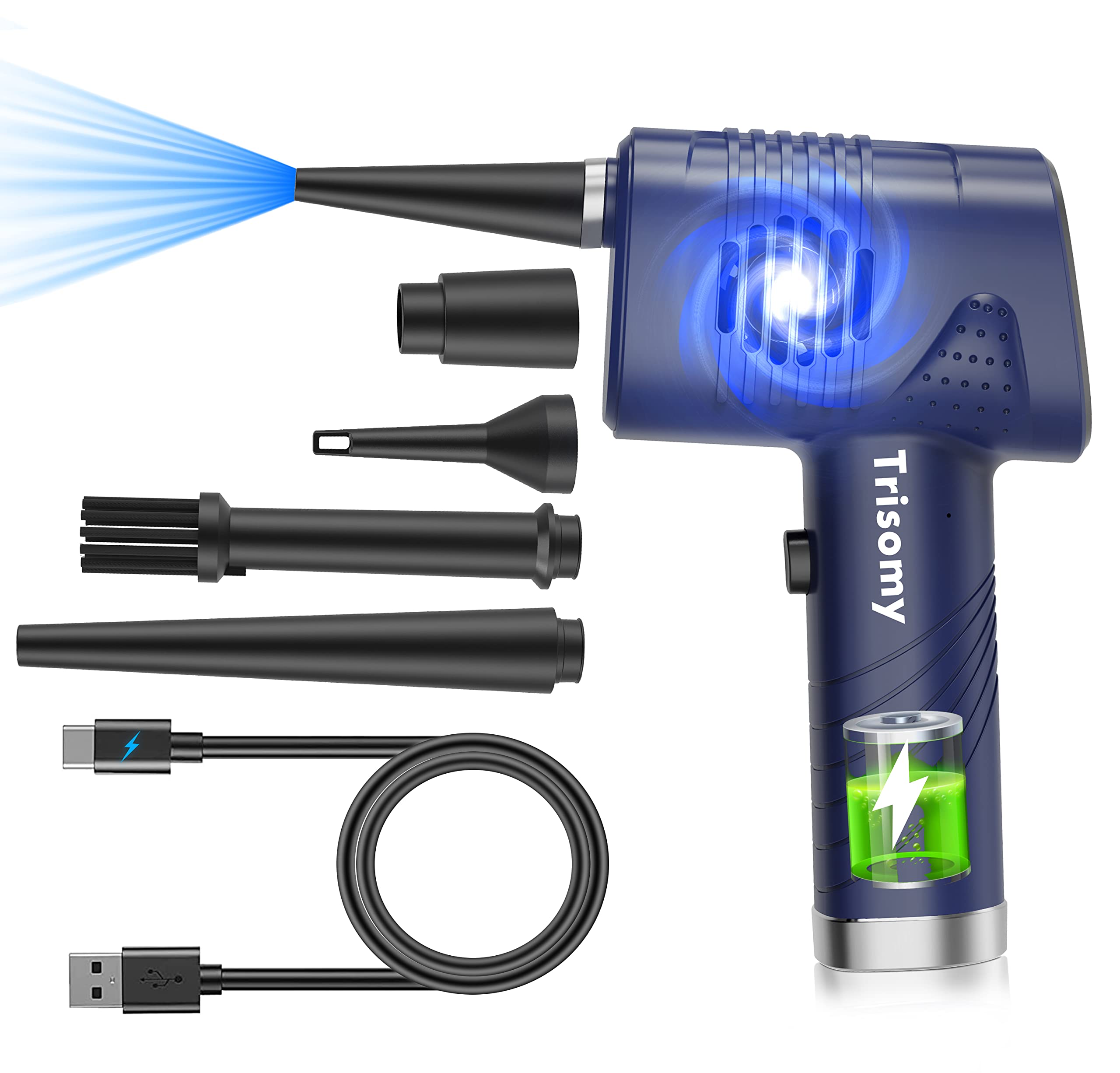 Buy Electric Air Duster Cordless Trisomy 6000mAh Rechargeable Air