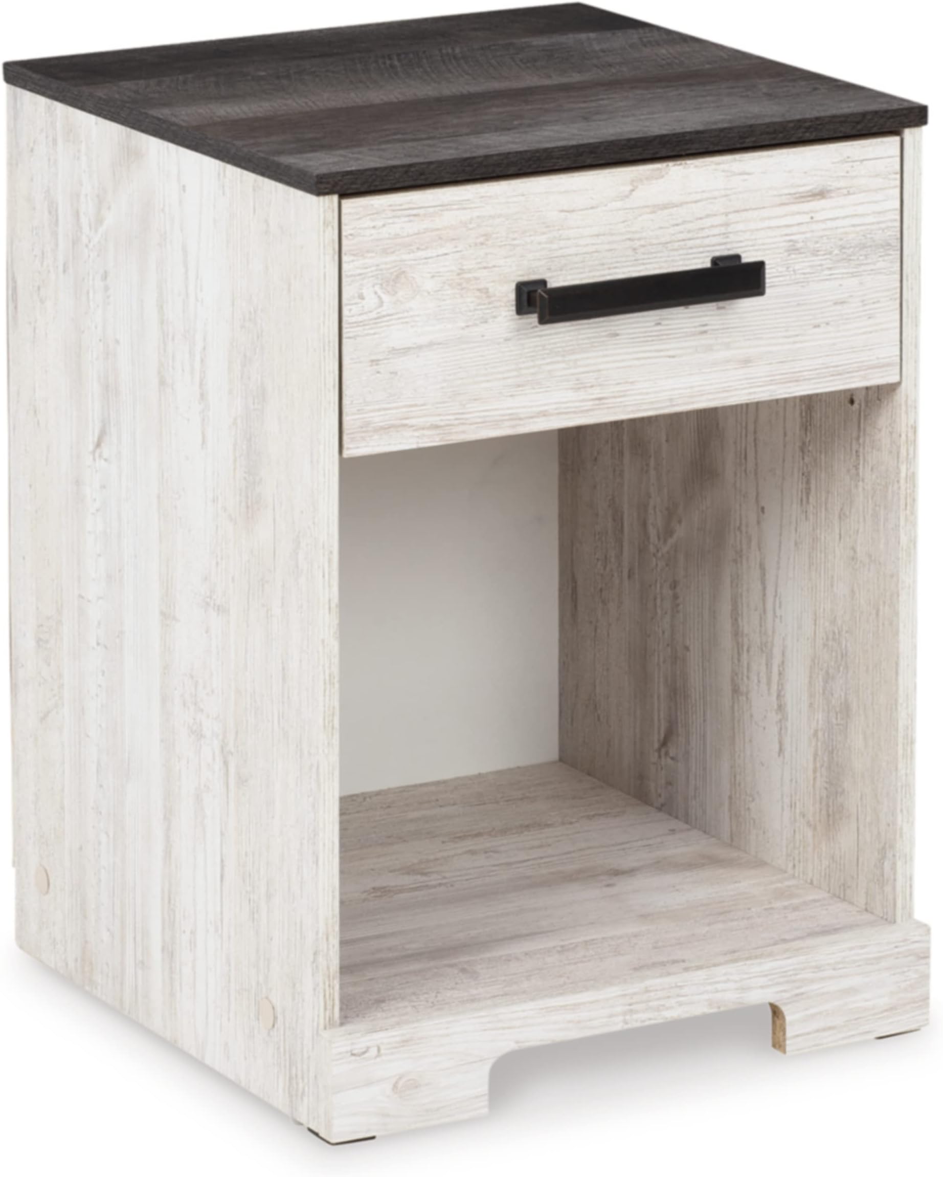 Signature Design by Ashley Shawburn 1 Drawer Night Stand Nightstand, 22.09" Tall, Whitewash & Gray