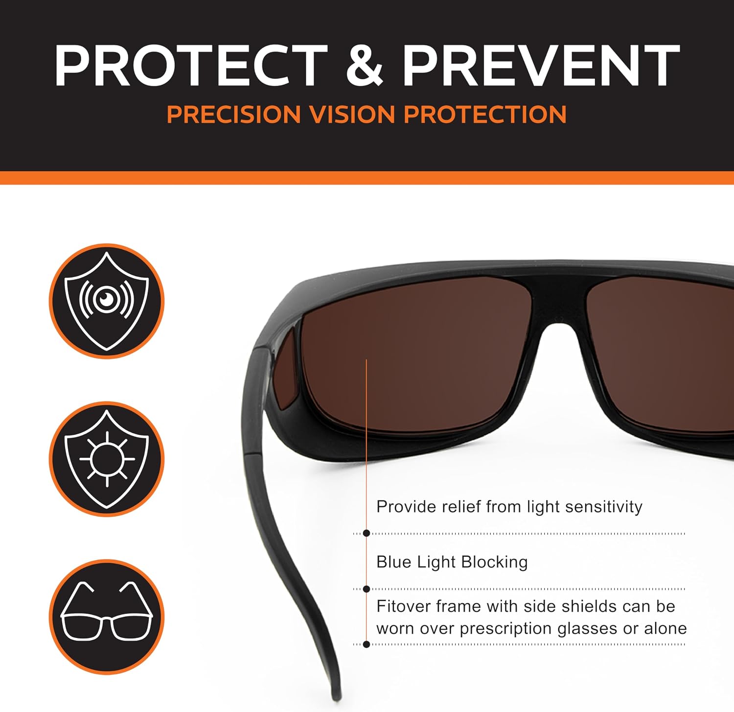 NoIR Low Vision Sunglasses: Blue Blocker & Full UV Protection for Light Sensitivity, Retinitis Pigmentosa & Corneal Pathology