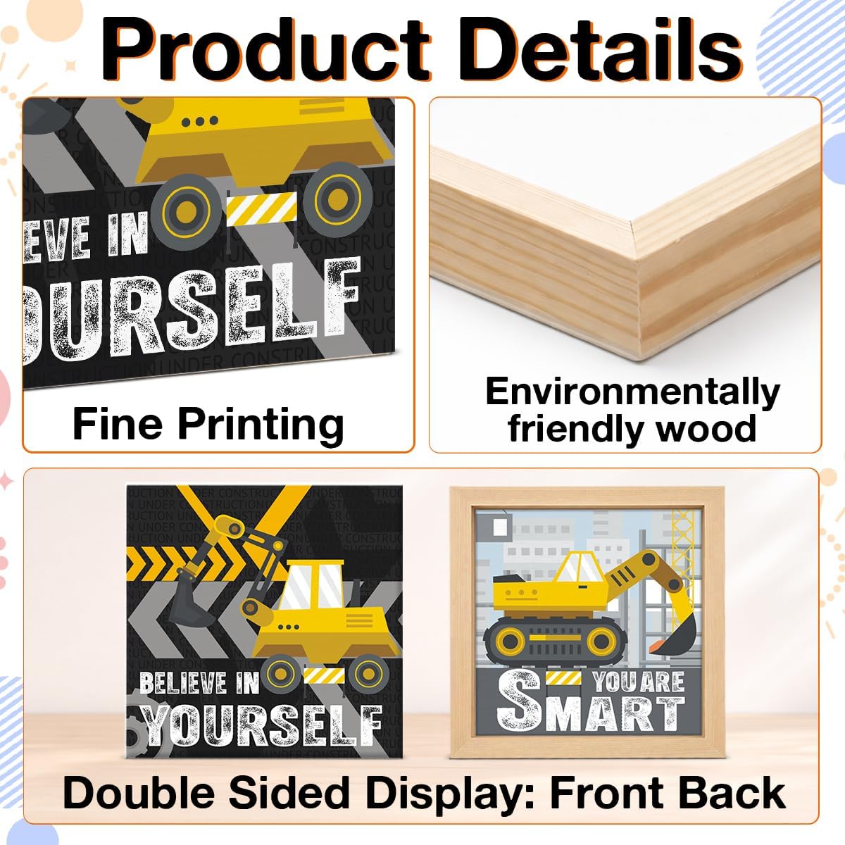 3Pcs Construction Positive Decoration - Cool Birthday Encouragement Gift image 4