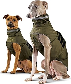 ZAUBERPFOTE® Hunderegenmantel London I Mit extra langem YKK® Reißverschluss für Halsband & Geschirr I Für kleine, mittlere & große Hunde I Wasserdicht & Maschinenwaschbar I Regenmantel für Hunde (55) product image