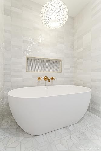 Miniatura 3 de Bedrosians DECCLOBLU28G Cloe - Baldosa de cerámica brillante de 2.5 x 8 pulgadas, color azul (paquete de 76 unidades, 10.64 pies cuadrados)